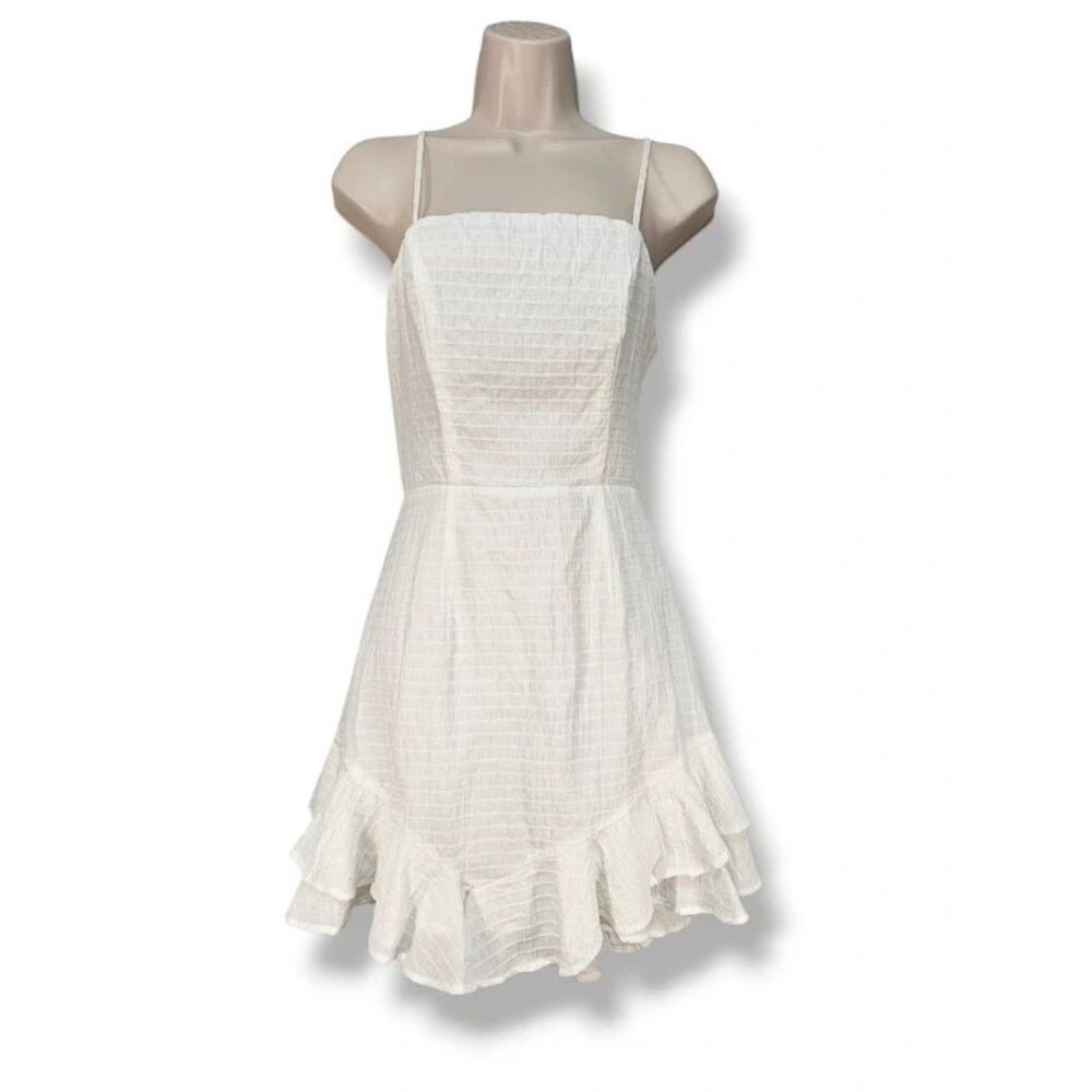 Hello Molly Wrong Girl Cutout Tie Back Ruffle Mini Dress White Size US 6 NWT